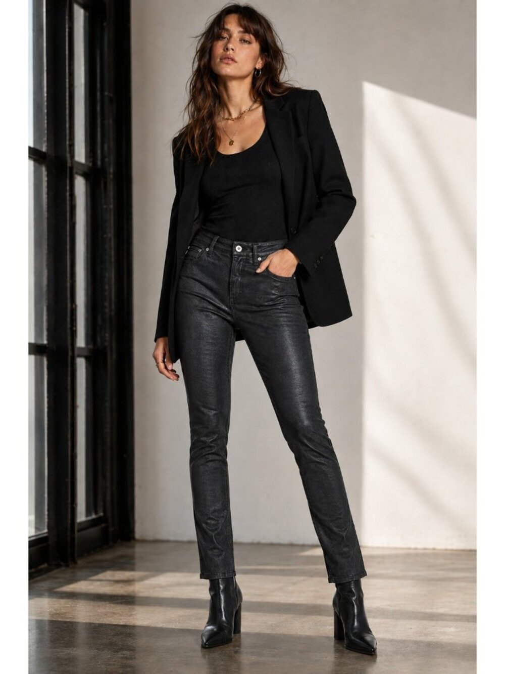 Rag & Bone Coated Black High Rise Skinny Jeans Women’s Size 26